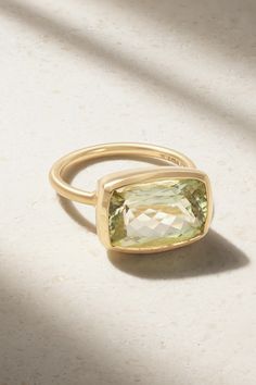 Irene Neuwirth travels the world to source the most unique and beautiful gemstones for her pieces. This one-of-a-kind 'Gemmy Gem' ring is handcrafted from brushed 18-karat gold and set with a stunning faceted green tourmaline. Luxury Gold Tourmaline Rings, Yellow Gold Tourmaline Ring With Polished Finish, Oval Tourmaline Natural Gemstones, Elegant Green Tourmaline Gemstones, Luxury Natural Tourmaline Gemstones, Fine Rings, Gem Ring, Tourmaline Ring, Fine Watches