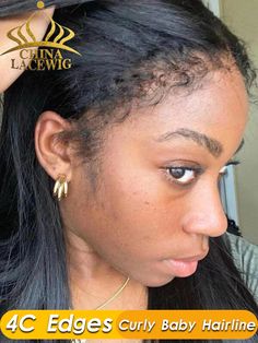 Chinalacewig Type 4C Edges Curly Baby Hairline Undetectable HD Lace Fr – chinalacewig 4c Edges, 4c Natural, Wigs Hair, Types Of Curls, 4c Hairstyles, Hair Density, Wig Making, Natural Hair Color, Hd Lace