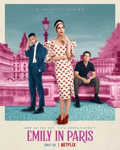 the movie poster for family in paris with two men and a woman standing next to each other