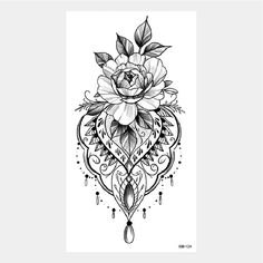 a flower tattoo design on the back of a woman's arm, with an arrow and