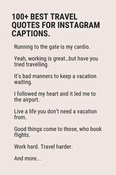 the text reads,'100 + best travel quotes for instagram captions '