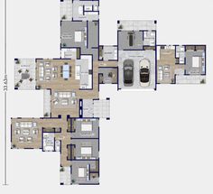 the floor plan for an apartment with four bedroom, two bathroom and one living room