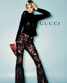 Gucci Ad, Gucci Campaign, Tom Ford Gucci, Lace Pants, Gucci Fashion, Flare Trousers, How To Pose, Soft Grunge, Fashion Poses