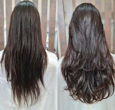 Long Back Layers, Long Haircut With Layers Thick Hair, Long V Shaped Layered Hair, Layer Cut Hairstyle For Long Hair, Hair Cut For Long Hair With Layers V Cut, Layers Haircut For Long Hair, Butterfly Layers Hair Long, Haircuts For Women Long Hair, Long Thick Hair Haircut