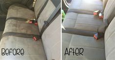 before and after photos of car upholstery cleaning