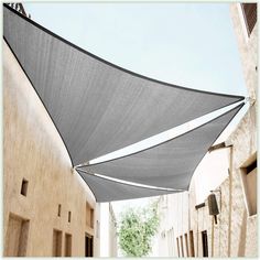 an outdoor area that has some kind of awning on the side of it,