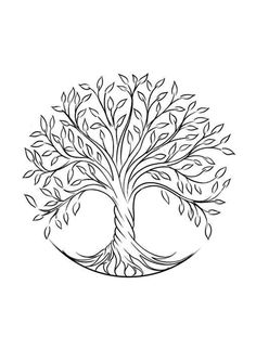 98 Word Tattoo Ideas For Anyone Deciding On Their New Ink Tree Tattoo Circle, Tree Of Life Embroidery Pattern, Very Simple Tattoos, Tree Tattoo Simple, Simple Tree Drawing, Tree Of Life Drawing