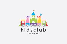 the logo for kids's play, which is designed to look like a train