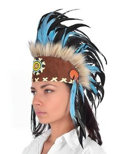 PRICES MAY VARY. Adult headdress STANDARD SIZE. They are UNISEX. They have an elastic in the back for better fit and comfort. Totally handmade made with natural feathers treated and painted in different colors We take inspiration from Native American cultures, but are not made from authentics Natives You can use it at Halloween parties, as a costume at a party or wear it at a music festival. Indian Feather Headdress, Native American Inspired. Warbonnet, Headband. Diferent colors availables Adult Aztec Headdress, Meso America, Indian Feathers, Feather Headdress, Native American Culture, Halloween Parties, Headdress, Costume Accessories, Music Festival