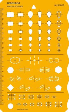About Item: Isomars rings & stones Jewelry Designing Template contains shapes of rings and stones. The rate of transparency allows to see the drawing medium below template for easy positioning. Dimensions : 143 x 232 mm  Free delivery  Money Back Guarantee          Award winning customer service Shapes Of Rings, Drawing Medium, Jewellery Designing, Rings Stones, Jewelry Template, Drawing Instruments, Avant Garde Jewelry, Art Jewelry Design, Jewellery Design Sketches