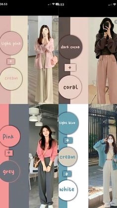 Cloth Combinations Woman, Color Coordination Outfits, Pink Colour Combinations Clothes, Mix And Match Pink Outfit Hijab, Colour Matching Clothes, Pink Combination Outfit, Outfit Pink Hijab Casual, Pink Color Combinations Outfit, Dress Colour Combination Ideas