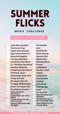 the summer flicks movie challenge is here to help you plan your next trip with friends and family