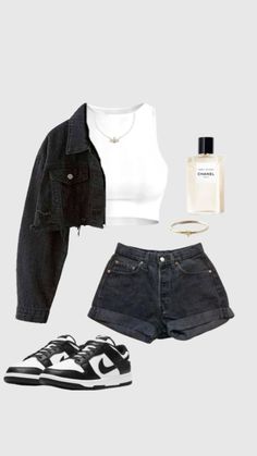 Cute panda dunks outfit Shameless Inspired Outfits, Outfit Ideas Summer Shein, Casual Preppy Outfits, Trendy Outfits For Teens, Cute Lazy Day Outfits, Elegant Styles, Trendy Summer Outfits