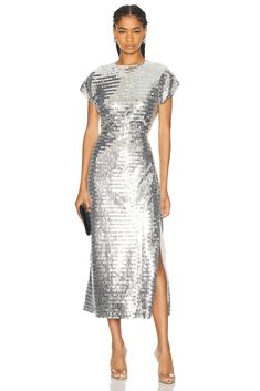 Find SIMON MILLER Argan Sequin Dress In Metallic Silver on Editorialist. Simon Miller Argan Sequin Dress in Metallic Silver Self & Lining: 100% polyester Contrast Fabric: 100% PET. Made in China. Spot clean only. Fully lined. Partial back zipper closure. Fully sequined fabric. SIMF-WD93. W4450. About the designer: Button Midi Dress, Sequined Fabric, Street Style Edgy, Simon Miller, Lace Button, Guipure Lace, Self Portrait, Sequin Dress, Sheath Dress