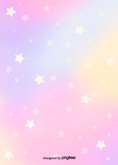 a pastel background with white stars on the bottom and pink, yellow, and blue hues