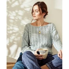 Fiche Modèle Pull Femme Mona Phil Océan - Fiches modèles pdf Femme • Phildar Sunday Sweater, Petite Knit, Pullover Cardigan, Crochet Crop Top, Crop Top Blouse, Crochet Cardigan, Cardigans For Women, Favorite Things