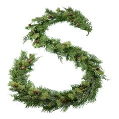 the letter s is made up of pine cones and fir branches, which are arranged in a circle