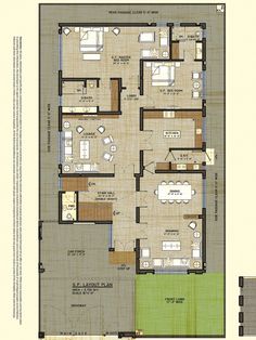 the floor plan for a two story house with three bedroom and an attached kitchen area