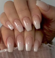 Ballerina Nails, Bridal Nails, Elegant Nails, Artificial Nails, Square Nails, Ombre Nails, Nude Nails