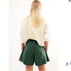 We The Free Free People Corduroy Green Shorts Size 29 Spring High-waisted Corduroy Shorts, Green Cotton Fall Shorts, Green Corduroy Summer Bottoms, Summer Green Corduroy Bottoms, Green Corduroy Bottoms For Summer, Green High Waist Shorts For Fall, High Waist Green Shorts For Fall, High-waist Green Shorts For Fall, Casual Green Shorts For Fall