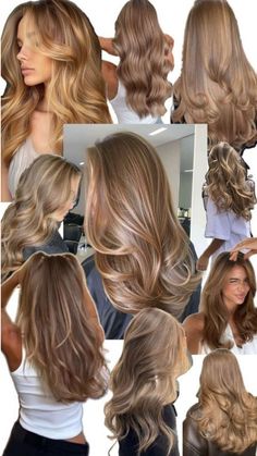 Hair Collage, Fresh Hair Color, Summer Blonde Hair, Brown Hair Looks, Brown Hair Inspo, Brunette Hair With Highlights, Dirty Blonde Hair, Honey Blonde Hair, Dark Blonde Hair