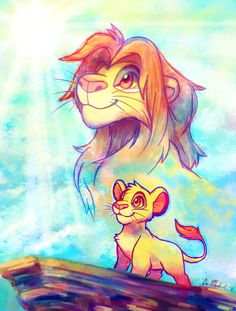 the lion king and cub from disney's live - action movie, simba