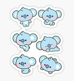 cute blue koala sticker pack