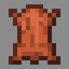 an old school computer game character made up of squares and rectangles in brown