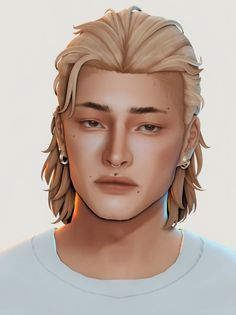 a man with blonde hair and piercings on his ears