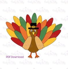 a turkey with a pilgrim hat on it's head is standing in front of a white background