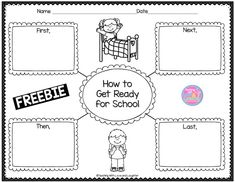 the freebie worksheet for getting ready for school with pictures and words on it