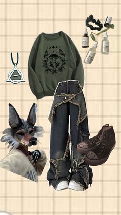 Goblin Core Outfit, Goblincore Clothes, Big Pants, Hippie Outfits, Really Cute Outfits, Cosplay Outfits, Edgy Outfits, Dream Clothes, Grunge Outfits