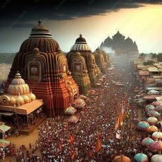 an aerial view of a festival with many people