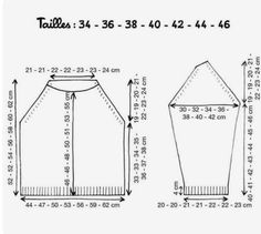 an image of a sewing pattern for a shirt with measurements and measurements on the front