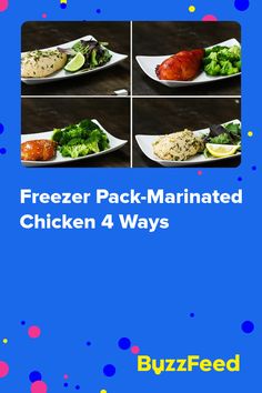 the menu for freezer pack - marinated chicken 4 ways