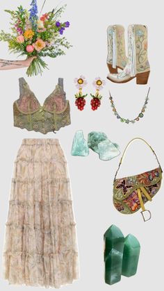 Summer Vacation Fairycore Dresses, Fairycore Outfit Colorful, Summer Earthy Outfits, Whimsical Style, Summer Fairycore Tiered Skirt, Fairycore Beach Outfit, Elegant Feminine, European Summer Outfits