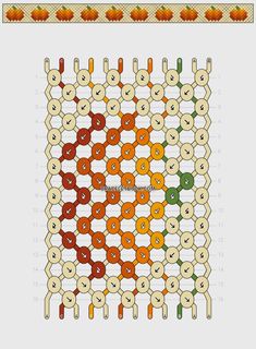 an image of a cross stitch pattern with pumpkins on the side and two rows of stitches