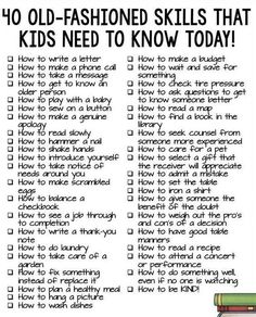 an old fashioned skills that kids need to know how to use it for school