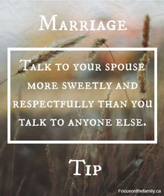 a quote on marriage that says, talk to your spouse more swiftly and respectful than you talk to anyone else