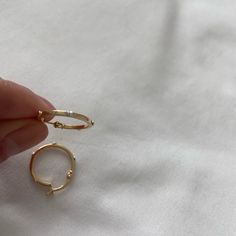 New 18 Karat Yellow Gold With White Gold Small Hoop Earring 18k Stamp Very Cute In Person Just The Right Size Not Too Small Not Too Big Gold Hoops Aesthetic, Hoop Earrings Small, Gold Hoops, Christmas Wishlist, Gold Hoop, Yellow White, Hoop Earrings, White Gold, Yellow Gold