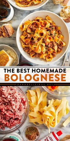 Nothing compares to this homemade sauce! This simple condiment recipe is freezer-friendly and reheats well. Rich and hearty, this is The BEST Homemade Bolognese! Serve this meat sauce over pasta or gnocchi! Easy Bolognese Recipe, Bolognese Pasta Recipe, Bolognese Recipes, Best Bolognese Sauce, Homemade Bolognese Sauce, Homemade Bolognese, Bolognese Sauce Recipe, Pappardelle Pasta, Simple Pasta