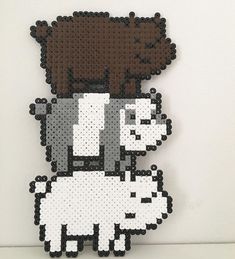 an image of a pixelated sheep with a bear on it's back side