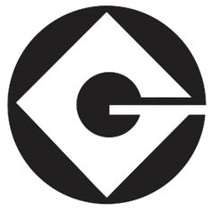 the letter g in a circle with an arrow on it's center and bottom corner