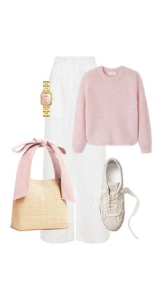 Pink Sweater Winter Outfit, Soft Pink Aesthetic Clothes, Pink Sweater Outfit Winter, University Outfit, Casual Day Outfits, Fashion Mistakes, Outfit Aesthetic, 가을 패션