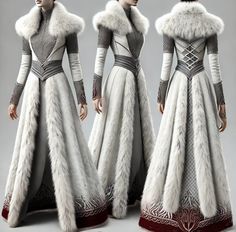 Elven Clothing Women, Winter Character Outfits, White Assassin Outfit, White Armor Female, Winter Fantasy Outfit, Dnd Winter Clothes, Fantasy Winter Outfits, Fantasy Winter Clothes, High Fantasy Clothing