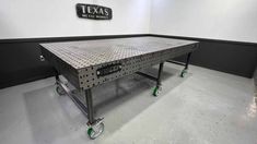 30″ x 48″ Welding Table DIY Kit Fully Assembled! (Version 2 - 3/16″ Top) • Texas Metal Works Welding Bench, Texas Metal, Welding Table Diy, Welding Tables, Stone Coffee Table, Diy Welding, Table Extension, Welding Table, Fixture Table