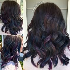 Oil Slick Highlights Dark Hair, Prism Highlights Hair, Brown Oil Slick Hair, Subtle Oil Slick Hair, Oil Slick Hair Color Brunettes, Oil Spill Hair, Whimsical Hairstyles, Oil Slick Hair Color, Oil Slick Hair