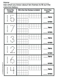 the worksheet for numbers 1 - 10 is shown in this printable version