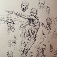 an image of a drawing of a man doing different things with his arms and legs