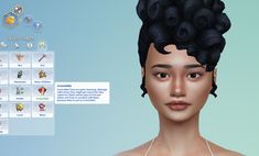 an animated image of a woman's head with hair styled to look like she is looking at the camera